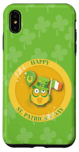 iPhone XS Max Happy St Patrick's Day �L���[�g�ȃ��b�L�[�A�C���b�V���t�N���E �X�}�z�P�[�X