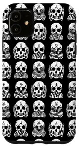 iPhone 11 3 Satanic 666 Skulls See No, Hear No, Speak No Evil �X�}�z�P�[�X