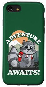 iPhone SE (2020) / 7 / 8 Funny Hiking Raccoon Adventure Awaits Camping vacation �X�}�z�P�[�X