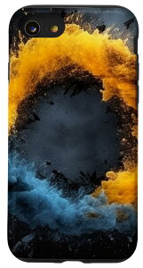 iPhone SE (2020) / 7 / 8 Outer Space Explosion イエロー&スレートブルースモーク スマホケース