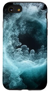 iPhone SE (2020) / 7 / 8 Outer Space Explosion ホワイト&ブルースモーク スマホケース