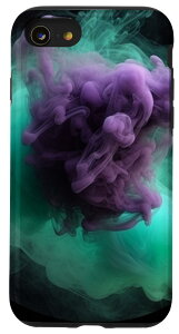iPhone SE (2020) / 7 / 8 Outer Space Explosion ラベンダー&ミントグリーンスモーク スマホケース