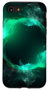 iPhone SE (2020) / 7 / 8 Outer Space Explosion グリーン&ターコイズカラースプラッシュ スマホケース