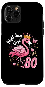 iPhone 11 Pro 80th Birthday Gift Flamingo Fan 80 Year Old Girls 80th Bday �X�}�z�P�[�X