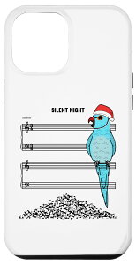 iPhone 14 Plus �u���[ �C���f�B�A�� �����O�l�b�N I Silent Night Parrot I Christmas �X�}�z�P�[�X