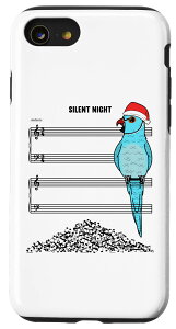 iPhone SE (2020) / 7 / 8 �u���[ �C���f�B�A�� �����O�l�b�N I Silent Night Parrot I Christmas �X�}�z�P�[�X