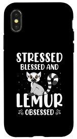 iPhone X/XS Stressed Blessed - キツネザルのささやきジャングル動物愛好家 スマホケース