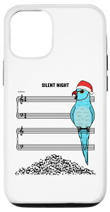 iPhone 14 Pro �u���[ �C���f�B�A�� �����O�l�b�N I Silent Night Parrot I Christmas �X�}�z�P�[�X