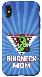 iPhone X/XS Coolest Ringneck Parrot Mom I �O���[�� �C���f�B�A�� �����O�l�b�N �X�}�z�P�[�X