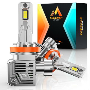 FREERAP H11LED�w�b�h���C�g ���� �Ԍ��Ή� 35W*2 6500K �z���C�g 24000lm Hi/Lo�ؑ� 6�{���邳 ���C�g�g �w�b�h���C�g�o���u h8 led�o���u LED�`�b�v���� ��/�o�C�N�p DC12V/16V �l�d���M �É��t�@�� ������