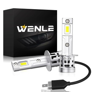 �w���~�j�T�C�Y�{�����xWENLE(�E�G����) H1 led �w�b�h���C�g �o���u �V�Ԍ��Ή� 8�{���邳UP 18000LM�i9000LM*2�j 60W(30W*2) �z���C�g 6000K DC12V�ԑΉ� ��d����H���� ������ �É���p�t�@���t�� ���M