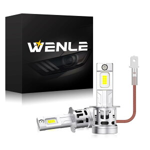 『超ミニサイズ+爆光』WENLE(ウエンレ) H3 led ヘッドライト フォグランプ バルブ 新車検対応 8倍明るさUP 18000LM(9000LM*2) 60W(30W*2) ホワイト 6000K DC12V車対応 定電流回路搭載 長寿命 静音冷却フ