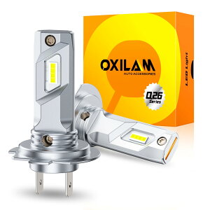 OXILAM H7 LEDヘッドライト車検対応 H7 LED 8つの超高輝度CSPチップ搭載 1:1ミニサイズ 無極性 アダプター不要 取り付け簡単 6500Kホワイト H7フォグランプと交換できる ファンレス 2個入り 12V車専