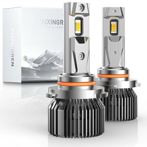 WAIXINGREN 9012 LED ヘッドライト ledフォグランプ 車検対応 爆光 hi/lo切替 ハロゲンサイズ 10倍明るさアップ 高光効LEDチップ DC9V 32V 車/バイク用 60W*2 6500K 32000lm ホワイト 四重放熱 静音ファン 長寿