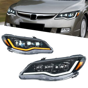 YUANZHENGz_VrbN8 FD2 ^CvRwbhCg FD1 FD2 FD3|t _uvWFN^[ SLED I[vjO ECJ[ Y For Honda Civic Headlights 2005-2010N
