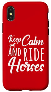 iPhone X/XS �z�[�X���C�_�[ - Keep Calm And Ride Horses �X�}�z�P�[�X