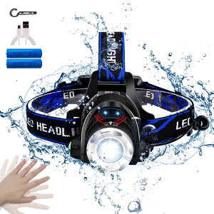 LED �w�b�h���C�g USB�[�d�� ���P�x �w�b�h�����v ���P�x CREE L2 1800���[���� �l���Z���T�[ �w�b�h���C�g �ނ� �w�����b�g ���C�g IPX6�h�� �Y�[���@�\ �p�x120°�����\ �y�� �h�� �h�� ��d �o