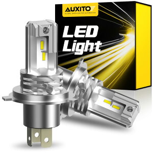 AUXITO H4 LED wbhCgԗp ԌΉ ̌^ H4 LEDou HI/LOؑ PxLED`bv  3{邳UP nQƔ_v 6000K dH  MÉ uԋN t@