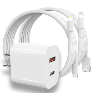 [d USB C 20W PD yMFi/PSEF؍ς݁zType-C }[d QC3.0 2|[g USB C+USB A to Lightning P[u 2mt iPhone/iPad/AirPods/Galaxy/Xperia/Android/̑@Ή X}z[d dA_v^[ ^CvC R