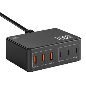 USB[d v100W }[duPD 30W ΉE6䓯[d\EGaN(KE)vusb RZg 6|[g(3USB-C & 3USB-A) ^Cvc[d USB`[W[ RpNg X}z[d PSEF iPhone/Ga