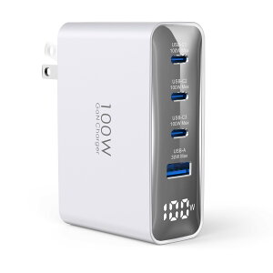 TOPADRE 100W }[d PD [d Type-c Macbook [dy܂ݎ/LEDfBXvC/GaNIIIZp/ቷ/PSEZpKz4|[g USB [d 4䓯[d ^Cvc [d iPad/iPhone/Galaxy S24/Android/M