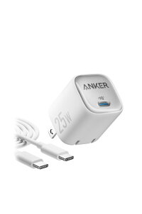 Anker Charger (25W) with USB-C & USB-C P[u yUSB PD Ή/PSEZpK/PPSKiΉzGalaxy S24 / iPhone/iPad e ̑@Ή 1.5mP[u (zCg)