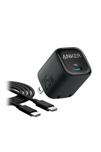 Anker Charger (25W) with USB-C & USB-C P[u yUSB PD Ή/PSEZpK/PPSKiΉzGalaxy S24 / iPhone/iPad e ̑@Ή 1.5mP[u (ubN)