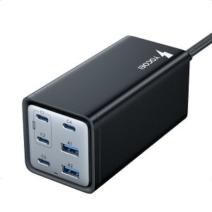 YOCOEI 200W PD[d 6|[g USBRZg }[d (GaN PowerX/USB-C×4 USB-A×2/P|[g140Wo) PD3.1/QC4.0Ή/PPSKi/PSEZpK 140WP[ut iPhone16,iPad Pro,GalaxyS24,MacBook Pro,XPS,m[gPC