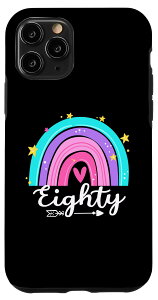 iPhone 11 Pro 80th Birthday Gift Rainbow Fan 80 Year Old Girls 80th Bday �X�}�z�P�[�X