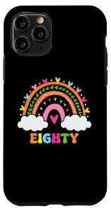 iPhone 11 Pro 80th Birthday Gift Rainbow Fan 80 Year Old Girls 80th Bday �X�}�z�P�[�X