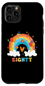 iPhone 11 Pro 80th Birthday Gift Rainbow Fan 80 Year Old Girls 80th Bday �X�}�z�P�[�X