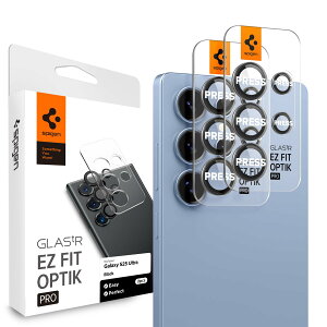 Spigen Galaxy S25 ULTRA �J�����ی�t�B���� 9H�d�x�����K���X �\��t���L�b�g�t�� �M�����N�V�[S25�E���g���Ή� �����Y�v���e�N�^�[ 2���� (�u���b�N) AGL09081