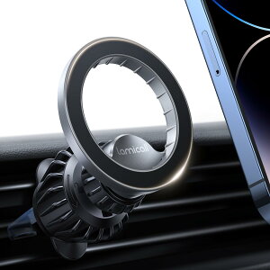 Lamicall MagSafe対応 車載 スマホホルダー : マグセーフ 車 ホルダー マグネット スマホスタンド エアコン 吹き出し口 iphone 車載ホルダー magsafe car mount 360度回転 小型 軽量 取り付け簡単 iPhone 16/1