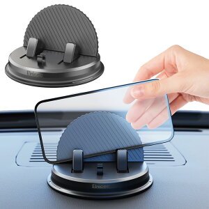 Elnicec スマホホルダー 車載【2024新登場】 置くだけ 車 ホルダー シリコン製 滑り止め 360度回転 片手操作 安定性拔群 取り付け簡単 転落防止 防振 互換性が高い カー用品 ダッシュボード・デ