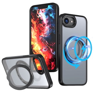 PRODELI For iPhone 16e ��p �P�[�X ��4���� �J�o�[ �ČRMIL�K�i 360°��]�X�^���h�@�\ iPhone SE4 �P�[�X �ϏՌ� �}�O�l�b�g���� �����h�~ �����Y�ی� �}�b�g�� ������� �����O ���C�����X�[�d�Ή�