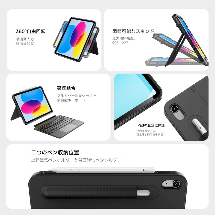 楽天市場】HOU対応 iPad 11インチA16 2025/10世代 ケース キーボード 