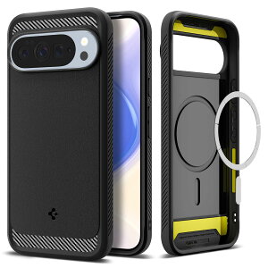 Spigen Pixel 10 Pro XL �P�[�X Magsafe�Ή� �}�b�g�d�グ TPU �w��h�~ ����h�~ �o���p�[ �ϏՌ� �ČRMIL�K�i ���M�b�h�A�[�}�[�E�}�O�t�B�b�g ACS09721 (�}�b�g�E�u���b�N)