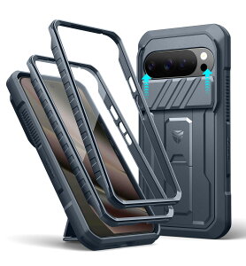 Dexnor Google Pixel 10 Pro XL�p �X���C�h���J�����J�o�[�t���P�[�X 2��ނ̃t�����g�t���[����������ʕی�t�B���������ȃL�b�N�X�^���h���� �ϏՌ��t���{�f�B�h��o���p�[�P�[�X(�u���[)