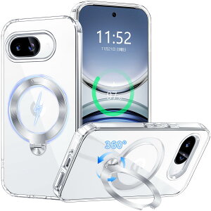 PETORA Google Pixel 9a �p �P�[�X �N���A �����O�t�� MagSafe�Ή��y360�x��]���}�O�l�b�g�X�^���h�E�c�����Ή��z�ČRMIL�K�i �ϏՌ� �����Y�ی� ���� ���΂ݖh�~ ����~�� �}�O�Z�[�t���C�����X�[
