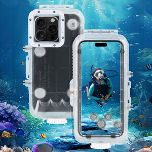 PULUZ iPhone 16 Prop_CrOP[X 40mhIPX8 X}z_CrOnEWO[ iPhone 16 ProphP[X PC+KX diving case for iPhone 16 Pro ho&ϏՌ&ϋv Sʕی Be