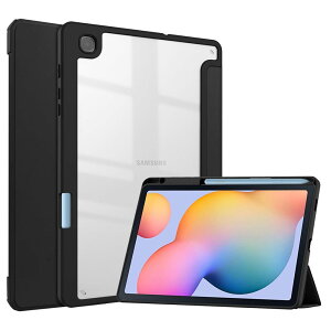 Galaxy Tab S6 Lite 10.4C` P[X wʓ NA S Pen [ [dΉ I[gX[v 3܂X^h Android ^ubg MNV[ Tab S6 Lite Jo[  ϏՌ y (Tab S6 Lite, ubN)