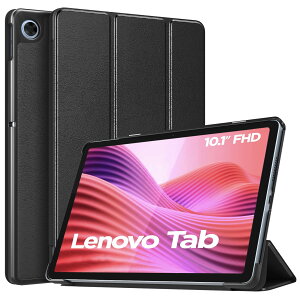 MoKo Lenovo tab 10.1�^ 2025 �^�u���b�g�p�ی�P�[�X Lenovo Tab 10.1 ZAEH0063JP ZAEH0157JP ��p�ی�J�o�[ �X�^���h�P�[�X �I�[�g�X���[�v�Ή� PC+PU�� �蒠�^ �y�� �ϏՌ� Black