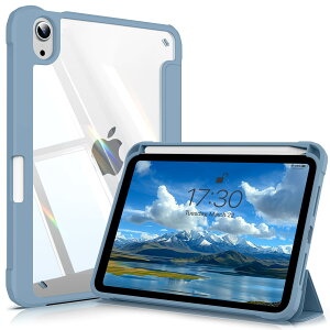 SQBEBS iPad Mini7 ケース (A17 Pro 2024) / iPad Mini6 ケース 2021 8.3インチ 第7/6世代 透明バックカバー Apple Pencil 収納可能 三つ折りスタンド Touch IDとオートスリープ機能対応 軽量 薄型 傷つけ防止 PU合