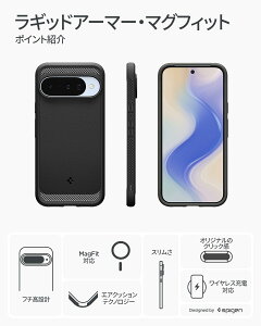 Spigen Pixel 10 Pro XL P[X MagsafeΉ }bgdグ TPU wh~ h~ op[ ϏՌ ČRMILKi MbhA[}[E}OtBbg ACS09721 (}bgEubN)