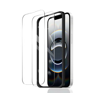 対応 iPhone 16e/ 14/13 Pro/13 フィルム 保護 ケース 【2枚セット ガラスフイルム+1ガイド枠付き】 iPhone 16e/ 14/13 Pro/13 強化ガラス 気泡レス 貼りやすい スクラッチ防止 超耐久 高光沢 全面保護
