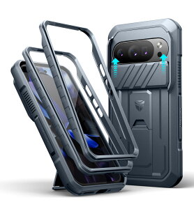 Dexnor Google Pixel 10/10 Pro�p �X���C�h���J�����J�o�[�t���P�[�X 2��ނ̃t�����g�t���[����������ʕی�t�B���������ȃL�b�N�X�^���h���� �ϏՌ��t���{�f�B�h��o���p�[�P�[�X(�u���[)