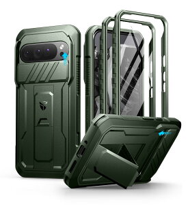 Dexnor Google Pixel 9 Pro XL�p �P�[�X �X���C�h���J�����J�o�[�������X�N���[���v���e�N�^�[���L�b�N�X�^���h�t�� �R�p���ϏՌ� �S�ʖh�� ���o���p�[�ی�J�o�[(�O���[��)