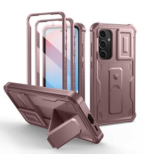Dexnor Samsung Galaxy S24 FE�p �P�[�X �����X���C�h�J�����J�o�[&�X�N���[���v���e�N�^�[&�L�b�N�X�^���h �R�p���ϏՌ� �S�ʖh�� ��� �o���p�[�ی�J�o�[(�s���N)