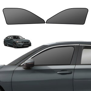 BLUESEATEC ホンダ シビック FL系 メッシュカーテン マグネット式 遮光 サンシェード サイド用 FL1/4/5 R3.9-現行 日除け UVカット簡単着脱 運転席 助手席 アクセサリー 収納袋付き 2枚