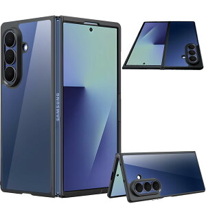 Galaxy Z Fold7 SC-56F �P�[�X�N���A �M�����N�V�[ Z Fold7�J�o�[ ���FTPU�t���[��+����PC�o�b�N�p�l�� 2�d�\�� �ϏՌ� �ČRMIL�K�i �����Y�ی� ����~�� ���� �w��h�~ ���΂ݖh�~ SC-56F Galaxy z fold7�J�o